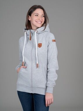 Wanakome Hera Light Heather Grey Full-Zip Hoodie Size Large